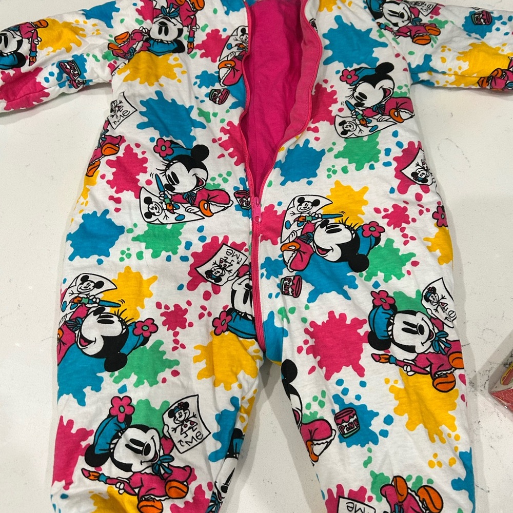 Disney Pink and Blue Kids One Piece Footie